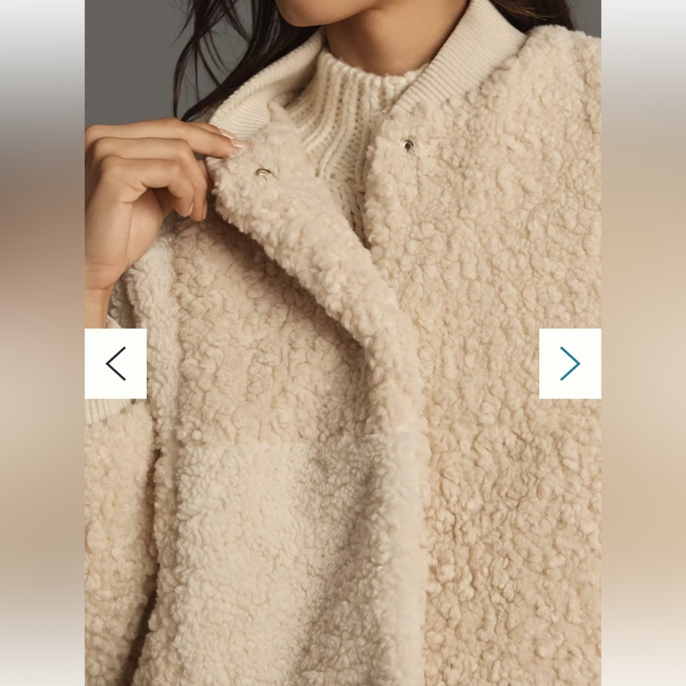 Anthropologie DH New York Sherpa-Fleece Bomber Jacket - Picture 4 of 16